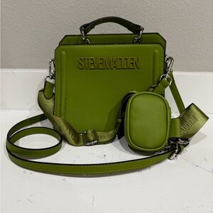 Steve Madden Green Structured Crossbody with Removable Mini Pouch